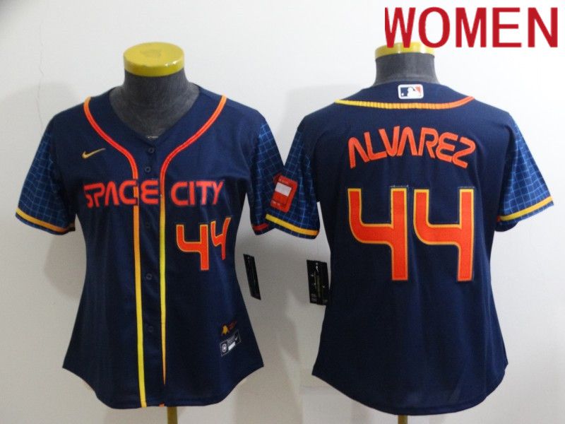 Women Houston Astros #44 Alvarez Blue City Edition Game Nike 2022 MLB Jersey